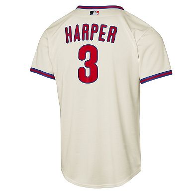 Youth Nike Bryce Harper Cream Philadelphia Phillies Alternate 2 Replica Jersey