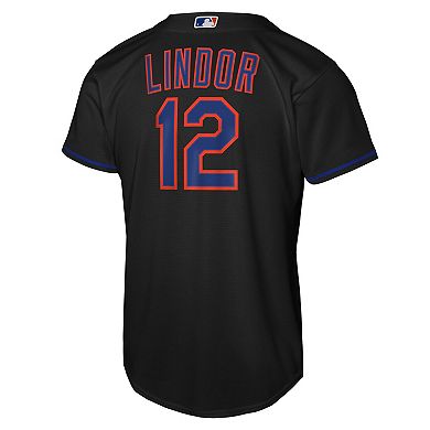 Youth Nike Francisco Lindor Black New York Mets Alternate Replica Jersey