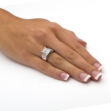 4.73 TCW Cubic Zirconia Ring in Platinum-plated Sterling Silver