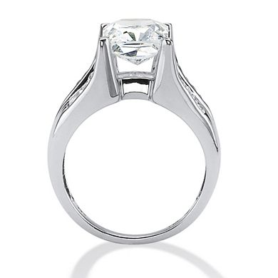 4.73 TCW Cubic Zirconia Ring in Platinum-plated Sterling Silver