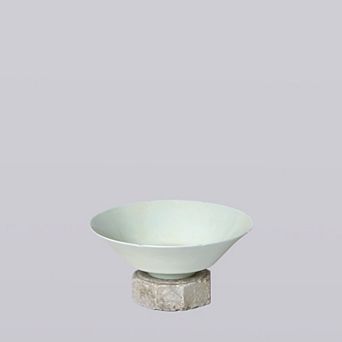 Porcelain Large Peony Conical Bowl