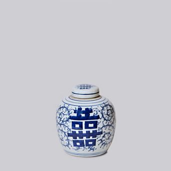 Porcelain Double Happiness Round Storage Jar