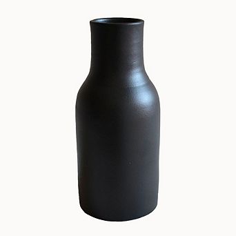 Matte Black Bottle Vase