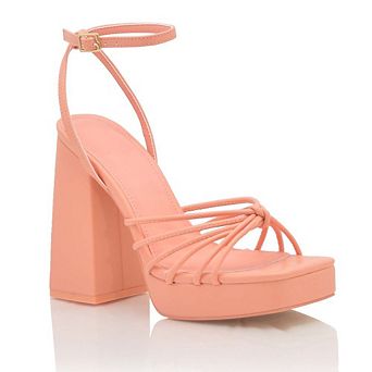 Strappy Platform Block Heel Ankle Strap Sandals