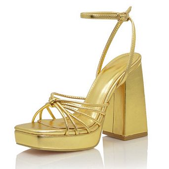 Strappy Platform Block Heel Ankle Strap Sandals