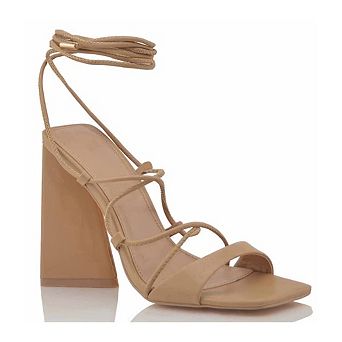 Strappy Ankle Wrap Block Heel Sandal