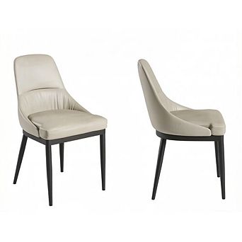 GOODSILO Armless Dining Chairs with Metal Legs Set of Two