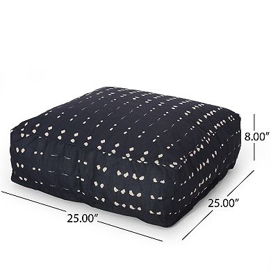 GOODSILO Fabric Square Pouf Ottoman Floor Cushion Decorative Home Accent