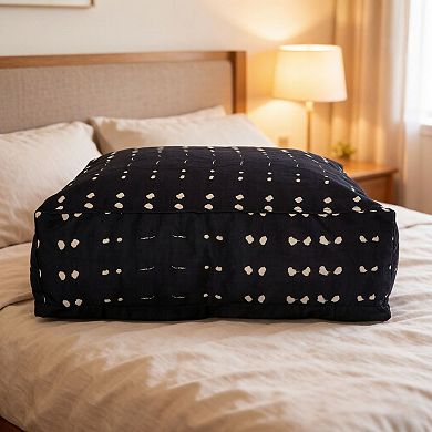 GOODSILO Fabric Square Pouf Ottoman Floor Cushion Decorative Home Accent
