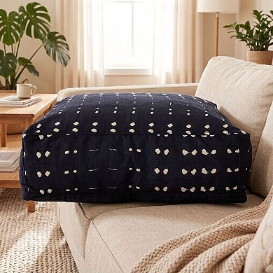 GOODSILO Fabric Square Pouf Ottoman Floor Cushion Decorative Home Accent