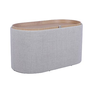 GOODSILO Reversible Tray Top Storage Ottoman with Spacious Hidden Compartment