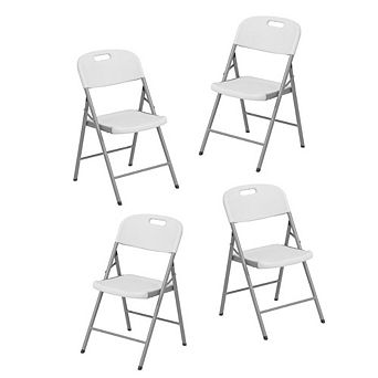GOODSILO Set of 4 Folding Chairs with Ergonomic Design and Durable Construction