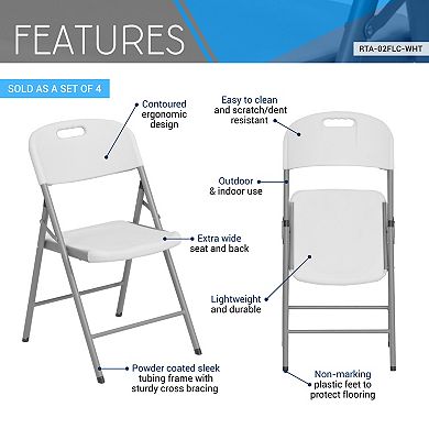 GOODSILO Set of 4 Folding Chairs with Ergonomic Design and Durable Construction