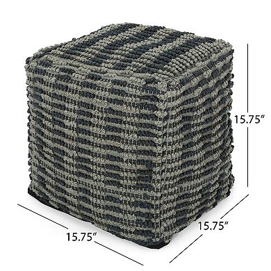 GOODSILO Square Fabric Pouf Ottoman Floor Cushion Decorative Accent Home
