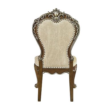 GOODSILO Antique Oak Finish Side Chair Set of Two Armless Dining Chairs