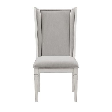 GOODSILO Set of Two Modern Side Chairs with Linen Upholstery and Wooden Frame