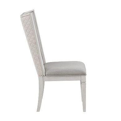 GOODSILO Set of Two Modern Side Chairs with Linen Upholstery and Wooden Frame