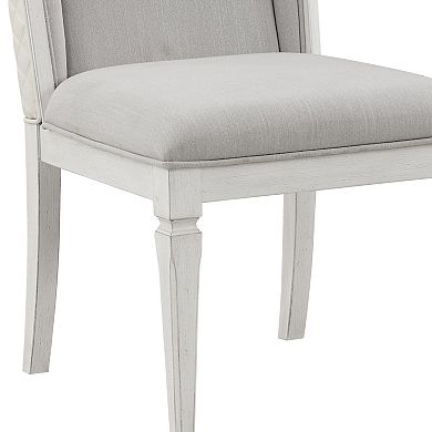 GOODSILO Set of Two Modern Side Chairs with Linen Upholstery and Wooden Frame