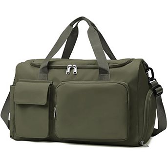 Travel Duffel Bag Shoe Compartment Dry Wet Separation Pocket for Men Women