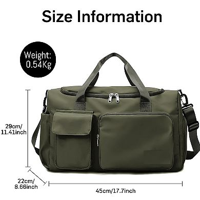 Travel Duffel Bag Shoe Compartment Dry Wet Separation Pocket for Men Women