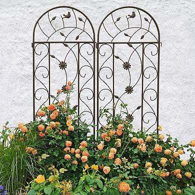 CEWOR 2 Pack Metal Garden Trellis, 86.7" Rustproof Climbing Plant Support for Outdoor Flowers