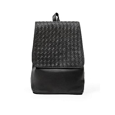 Leather Woven Backpack