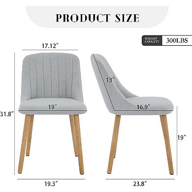 Dining Chairs Set of 2,Modern Fabric Upholstered Kitchen Chairs