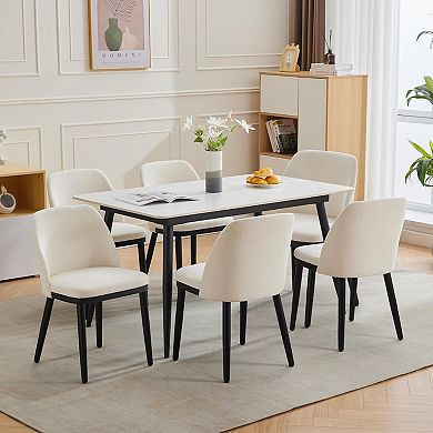 Upholstered Dining Chairs Set of 2, Modern Kitchen Chairs with Thick Cushions