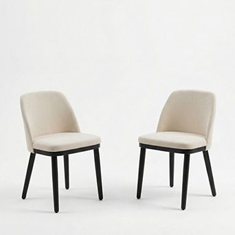 Upholstered Dining Chairs Set of 2, Modern Kitchen Chairs with Thick Cushions