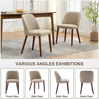 Wooden Dining Chairs Set of 2, Upholstered Kitchen Dining Room Chairs