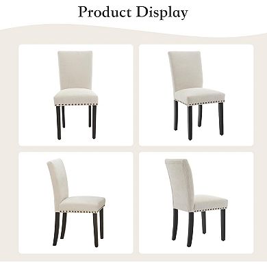 Upholstered Dining Chairs Set of 2, Fabric Parsons Dining Room Chair