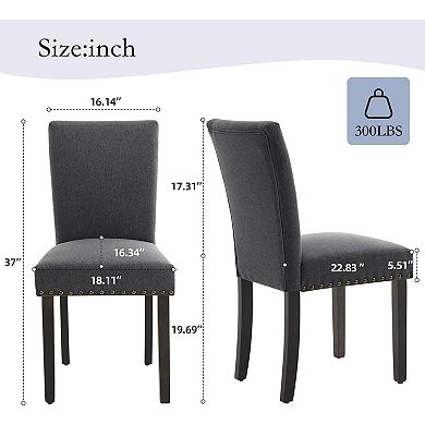 Upholstered Dining Chairs Set of 2, Fabric Parsons Dining Room Chair