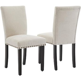 Upholstered Dining Chairs Set of 2, Fabric Parsons Dining Room Chair