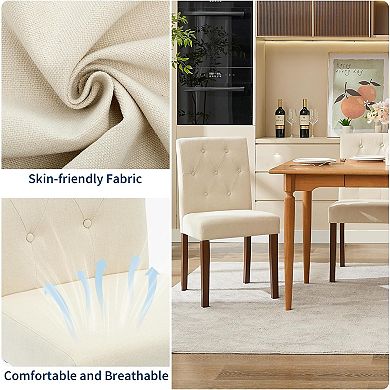 Modern Dining Chairs Set of 2, Upholstered Parsons Kitchen Side Chairs