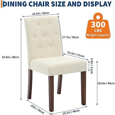 Modern Dining Chairs Set of 2, Upholstered Parsons Kitchen Side Chairs