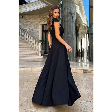 Women's V Neck Sleeveless Split Formal Dress Cocktail Party Prom Long Dresses