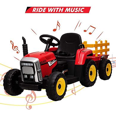 ANIXOL Kids Ride-On Tractor with Trailer 12V
