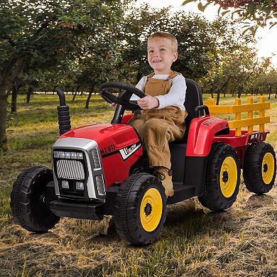ANIXOL Kids Ride-On Tractor with Trailer 12V