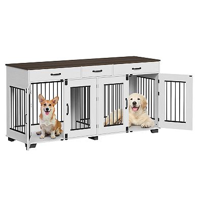 Craze Ventures Double Dog Crate with Drawers