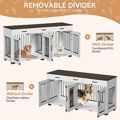 Craze Ventures Double Dog Crate with Drawers