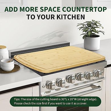 Extra Large Bamboo Cutting Board, Reversible Curved Butcher Block