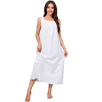 Women Sleeveless Shift Sleep Dress Lightweight Nightgown