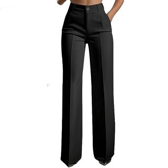 Womens Wide Leg Dress Pants Business Casual Flowy Work Palazzo Pants High Waisted Slacks Trousers