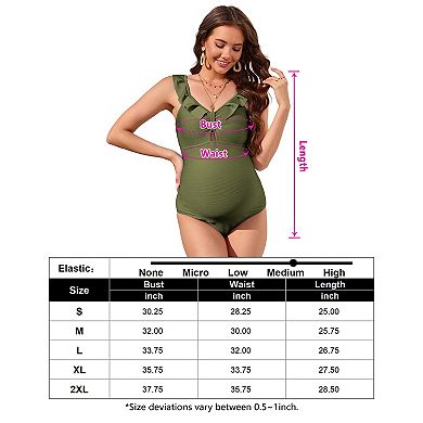 Maternity Ruffle Swimsuit Women One Piece Push Up Bathing Suit