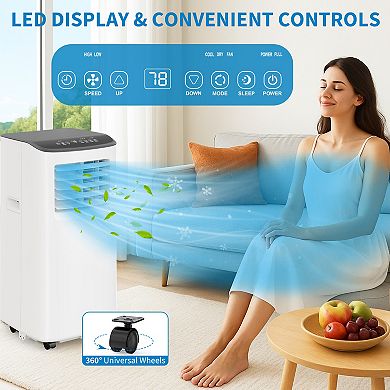 8,000 BTU Portable Air Conditioner, 3-in-1 Portable AC Unit with Remote Control