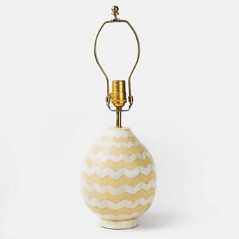 Ivory Herringbone Table Lamp