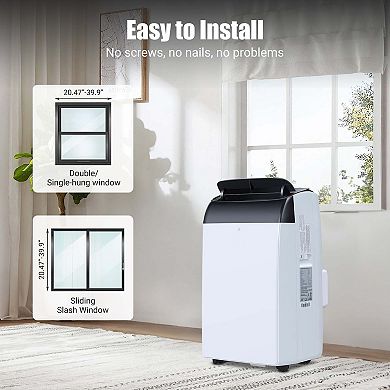 ANIXOL 14,000 BTU Portable AC, 3-in-1 Cool/Fan/Dehumidify, Sleep, 24H Timer, Window Kit