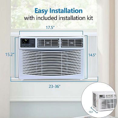 ANIXOL 8,000 BTU Window AC, 3 Fan Speeds, Dehumidify, App and Remote Control, Easy Install