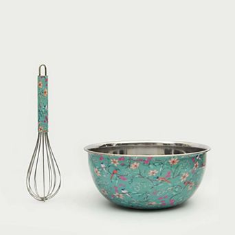 Aqua Flora Bowl and Whisk Set