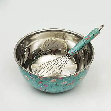 Aqua Flora Bowl and Whisk Set